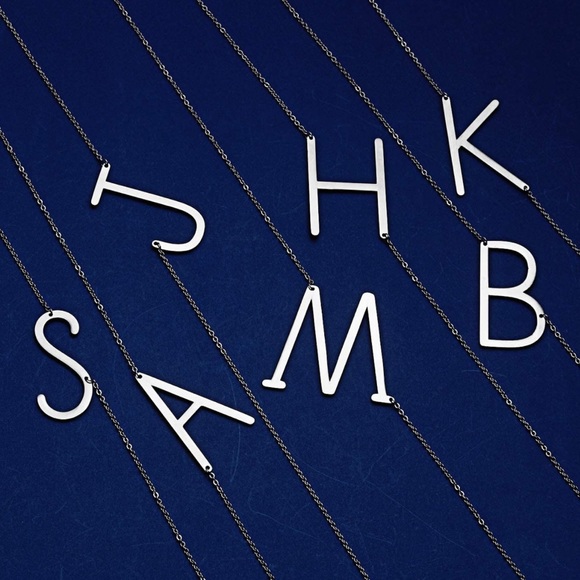 Silver Initial Stainless Steel Pendant Necklace Letters A-Z - Picture 3 of 5